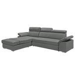 Ecksofa Korinda (mit Relaxfunktion / beidseitig montierbar) - Microvelour - Grau