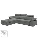 Ecksofa Korinda (mit Relaxfunktion / beidseitig montierbar) - Microvelour - Grau