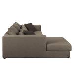 Hoekbank Lakota geweven stof - Beige/bruin - Longchair vooraanzicht links