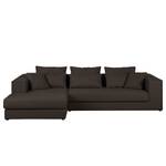 Ecksofa Lakota Webstoff Kokosnuss Braun - Longchair davorstehend links