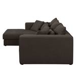 Ecksofa Lakota Webstoff Kokosnuss Braun - Longchair davorstehend links