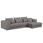 Ecksofa Lakota Webstoff Grau - Longchair davorstehend rechts