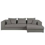 Ecksofa Lakota Webstoff Grau - Longchair davorstehend rechts