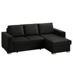 Ecksofa Latina (mit Schlaffunktion) Long Schwarz - Textil - 233 x 90 x 160 cm