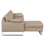 Ecksofa Laureto I Echtleder Cappuccino - Longchair davorstehend links