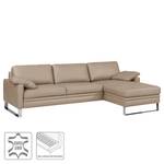 Ecksofa Laureto I Echtleder Cappuccino - Longchair davorstehend rechts