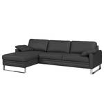 Ecksofa Laureto II Echtleder Anthrazit - Longchair davorstehend links