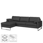 Ecksofa Laureto II Echtleder Anthrazit - Longchair davorstehend links