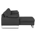 Ecksofa Laureto II Echtleder Anthrazit - Longchair davorstehend links