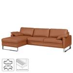 Ecksofa Laureto II Echtleder Cognac - Longchair davorstehend links