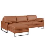 Ecksofa Laureto II Echtleder Cognac - Longchair davorstehend links