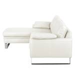 Ecksofa Laureto II Echtleder Weiß - Longchair davorstehend links