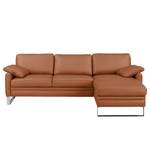 Ecksofa Laureto II Echtleder Cognac - Longchair davorstehend rechts