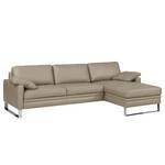 Ecksofa Laureto II Echtleder Taupe - Longchair davorstehend rechts