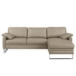 Ecksofa Laureto II Echtleder Taupe - Longchair davorstehend rechts