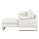 Ecksofa Laureto II Echtleder Weiß - Longchair davorstehend rechts