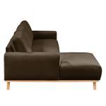 Ecksofa Lauris Samt - Braun - Longchair davorstehend links