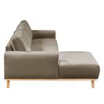 Ecksofa Lauris Samt - Cappuccino - Longchair davorstehend links