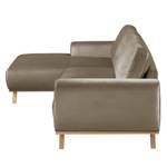 Ecksofa Lauris Samt - Cappuccino - Longchair davorstehend links