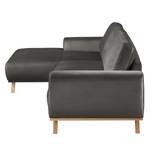 Ecksofa Lauris Samt - Grau - Longchair davorstehend links