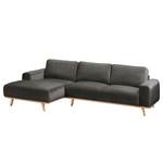 Ecksofa Lauris Samt - Grau - Longchair davorstehend links