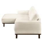 Ecksofa Lauris Strukturstoff - Creme - Longchair davorstehend links