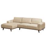 Ecksofa Lauris Strukturstoff - Sand - Longchair davorstehend links