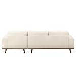 Ecksofa Lauris Strukturstoff - Creme - Longchair davorstehend rechts