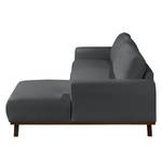 Ecksofa Lauris Strukturstoff - Hellanthrazit - Longchair davorstehend rechts