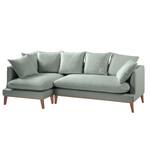 Ecksofa Lavina Webstoff Stoff Moretey: Mint - Ottomane davorstehend links