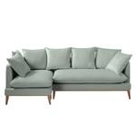 Ecksofa Lavina Webstoff Stoff Moretey: Mint - Ottomane davorstehend links