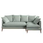 Ecksofa Lavina Webstoff Stoff Moretey: Mint - Ottomane davorstehend rechts