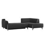 Ecksofa Leddy (mit Schlaffunktion) Webstoff - Anthrazit - Longchair davorstehend rechts