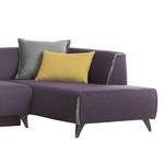 Ecksofa Leddy (mit Schlaffunktion) Webstoff - Aubergine / Grau - Longchair davorstehend rechts