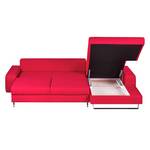 Ecksofa Lilly (mit Schlaffunktion) Webstoff Rot - Longchair davorstehend rechts