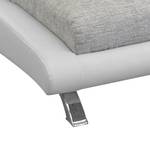 Canapé d'angle Lincoln Cuir synthétique / Tissu - Méridienne - Blanc / Gris