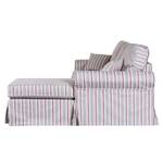 Ecksofa Louanne Baumwollstoff Blau/Rot gestreift - Longchair davorstehend rechts