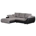 Ecksofa Mable mit Schlaffunktion - Kunstleder / Webstoff - Longchair davorstehend links