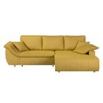 Ecksofa Mable mit Schlaffunktion - Microfaser Safran - Longchair davorstehend rechts