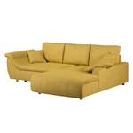 Ecksofa Mable mit Schlaffunktion - Microfaser Safran - Longchair davorstehend rechts