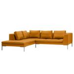 Ecksofa Madison I Echtleder Echtleder Neka: Cognac - Breite: 255 cm - Ottomane davorstehend links