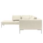 Ecksofa Madison I Echtleder Echtleder Neka: Creme - Breite: 319 cm - Ottomane davorstehend links