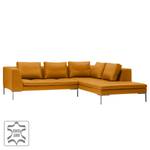 Ecksofa Madison I Echtleder Echtleder Neka: Cognac - Breite: 255 cm - Ottomane davorstehend rechts