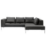 Ecksofa Madison I Echtleder Echtleder Neka: Grau - Breite: 255 cm - Ottomane davorstehend rechts