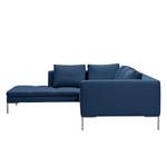 Ecksofa Madison I Webstoff Webstoff Anda II: Blau - Breite: 255 cm - Ottomane davorstehend links