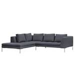 Ecksofa Madison I Webstoff Webstoff Milan: Anthrazit - Breite: 255 cm - Ottomane davorstehend links