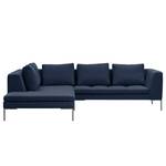 Ecksofa Madison I Webstoff Webstoff Milan: Dunkelblau - Breite: 255 cm - Ottomane davorstehend links