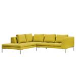 Ecksofa Madison I Webstoff Webstoff Milan: Gelb - Breite: 255 cm - Ottomane davorstehend links