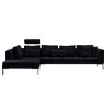 Ecksofa Madison I Webstoff Webstoff Saia: Anthrazit - Breite: 319 cm - Ottomane davorstehend links