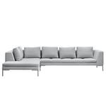 Ecksofa Madison I Webstoff Webstoff Anda II: Silber - Breite: 319 cm - Ottomane davorstehend links